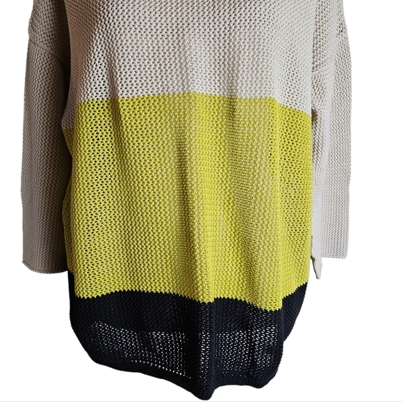 Lane Bryant Colorblock Striped Open Knit Sweater 100% Cotton Sweater Sz 18/20W - Picture 3 of 13